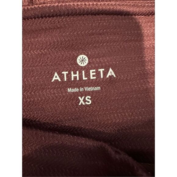 Athleta High Rise Mantra Burgundy Mesh Bottom Leggings Size XS - Picture 8 of 9